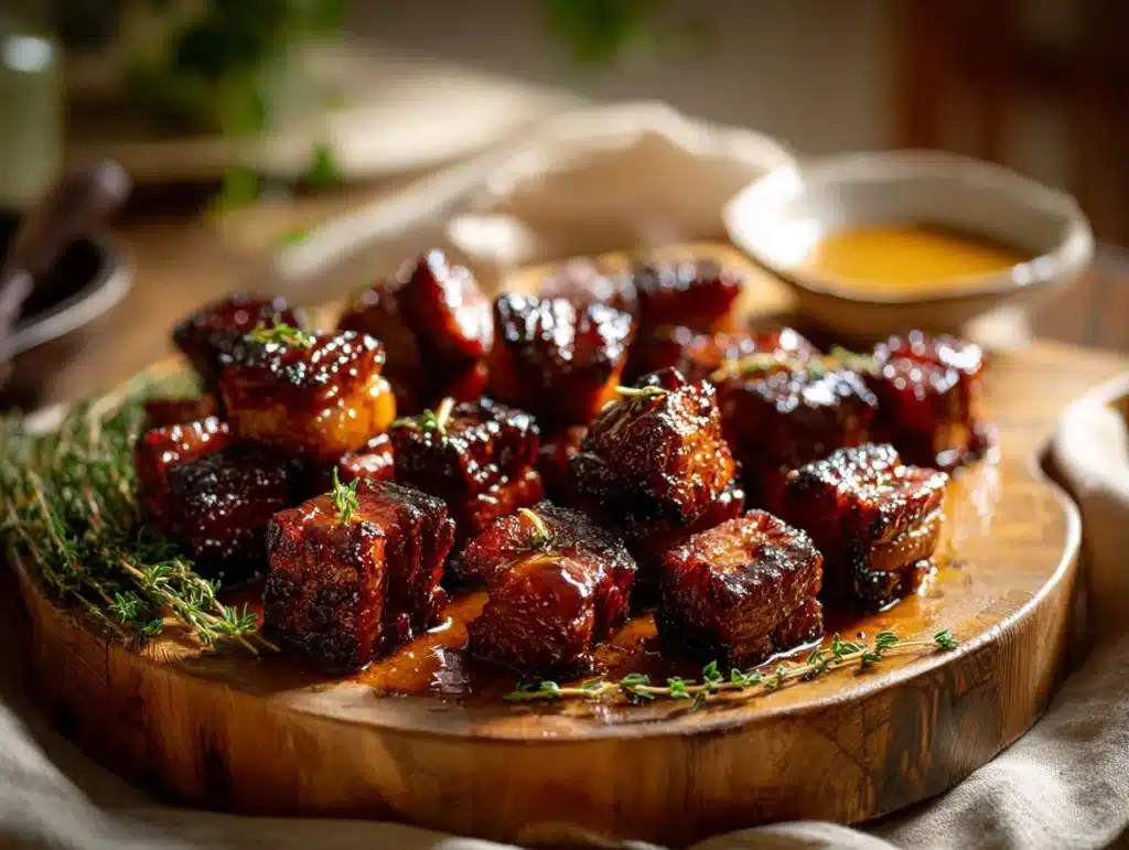 bourbon-brined pork belly - featured image