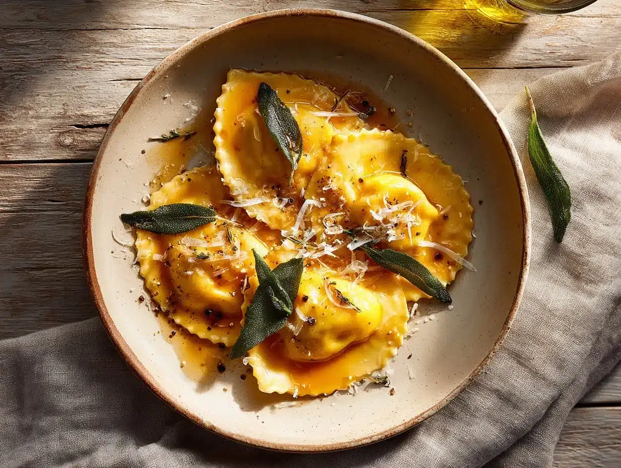 brown butter pumpkin ravioli preparation steps