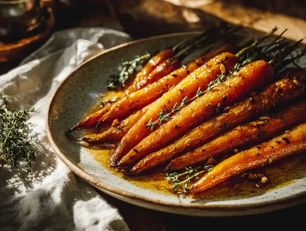 brown butter vanilla bean carrots - featured image