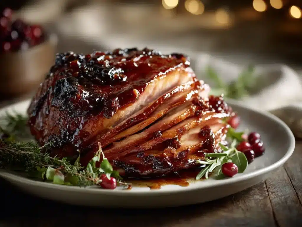cranberry-chipotle ham - featured image