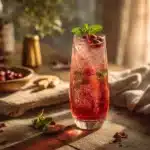 cranberry-ginger kombucha mocktail - featured image
