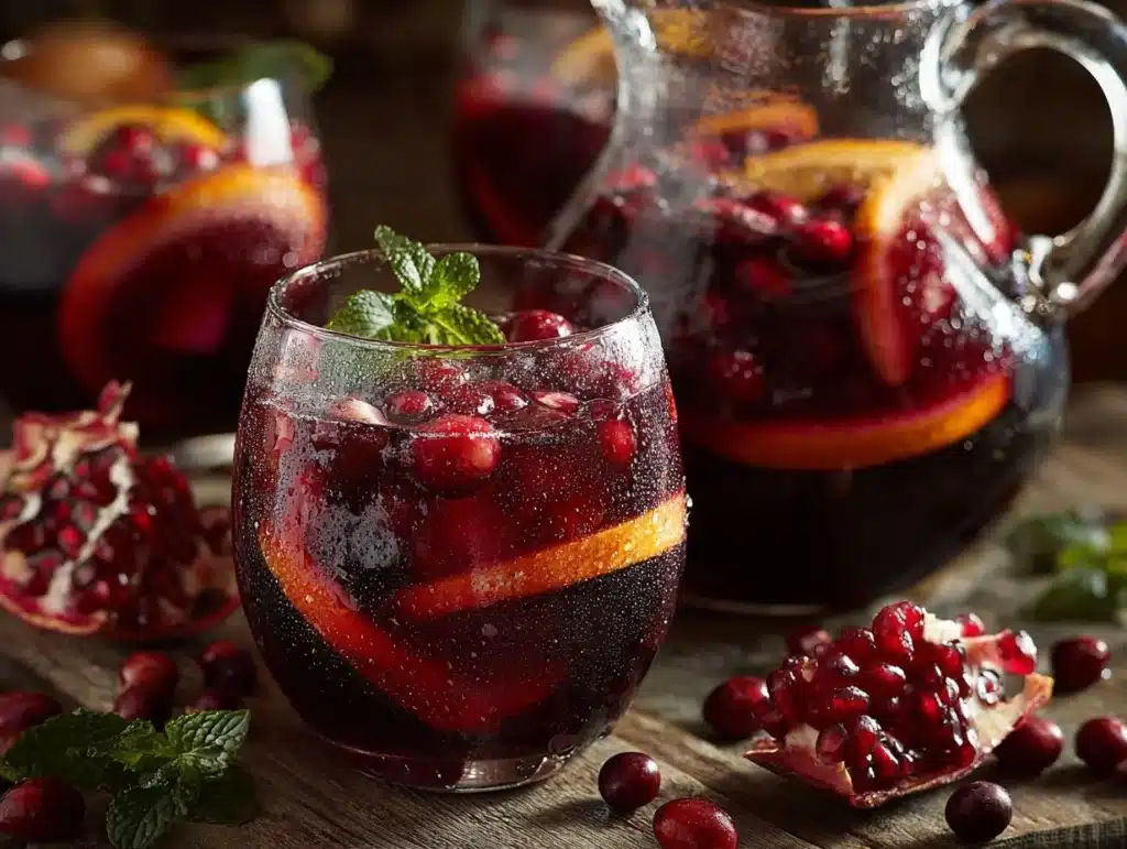 cranberry-pomegranate sangria - featured image