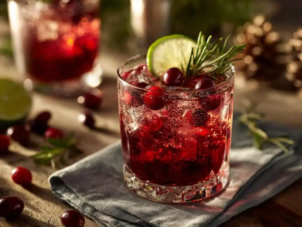 cranberry shrub cocktail - featured image