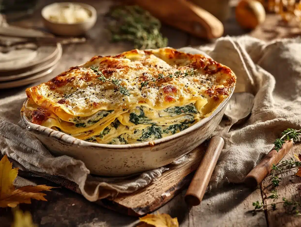 creamy pumpkin Alfredo lasagna preparation steps