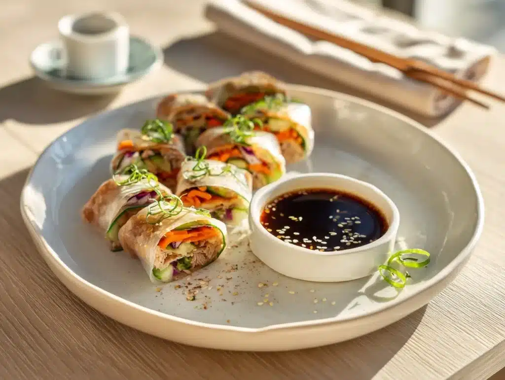 duck confit spring rolls - featured image
