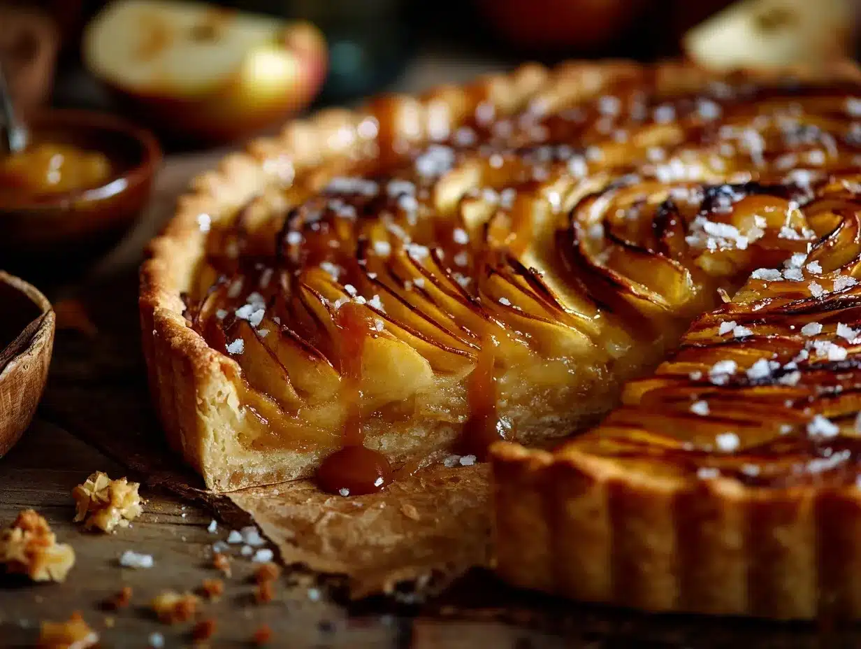 miso caramel apple tart preparation steps