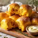 pumpkin dinner rolls - featured image