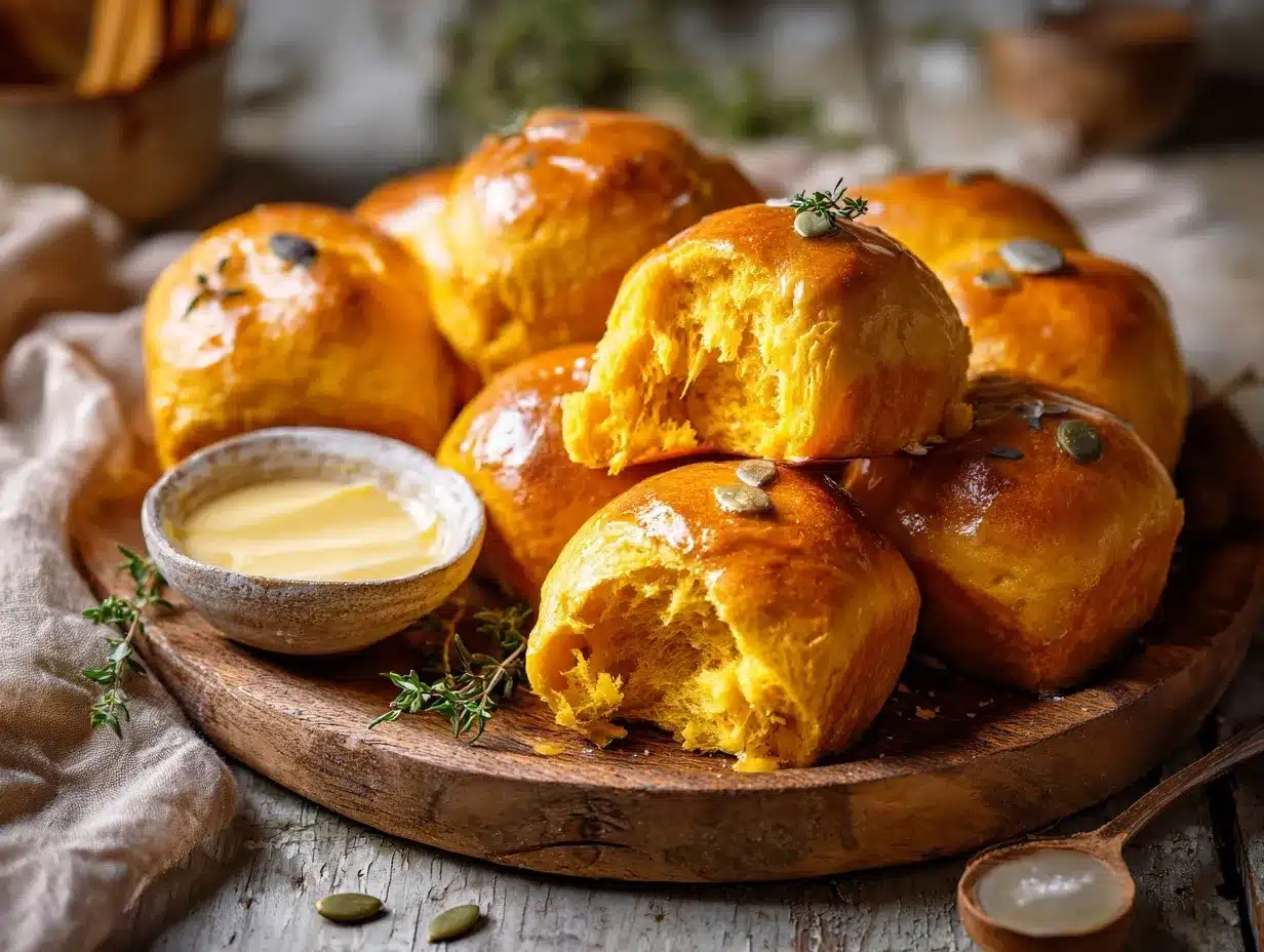 pumpkin dinner rolls preparation steps