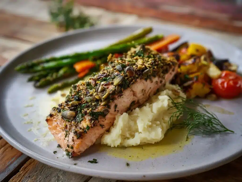 pumpkin seed salmon - featured image