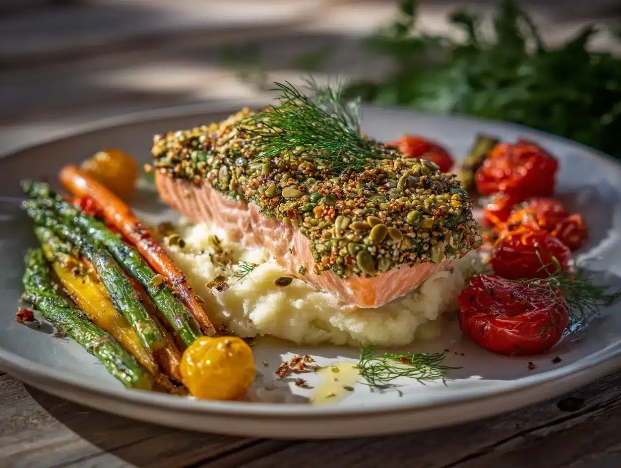 pumpkin seed salmon preparation steps