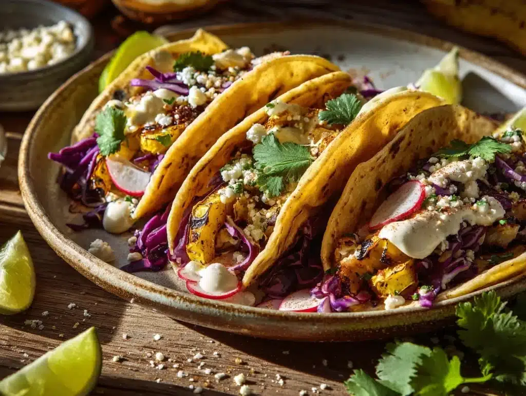 roasted delicata squash tacos - featured image