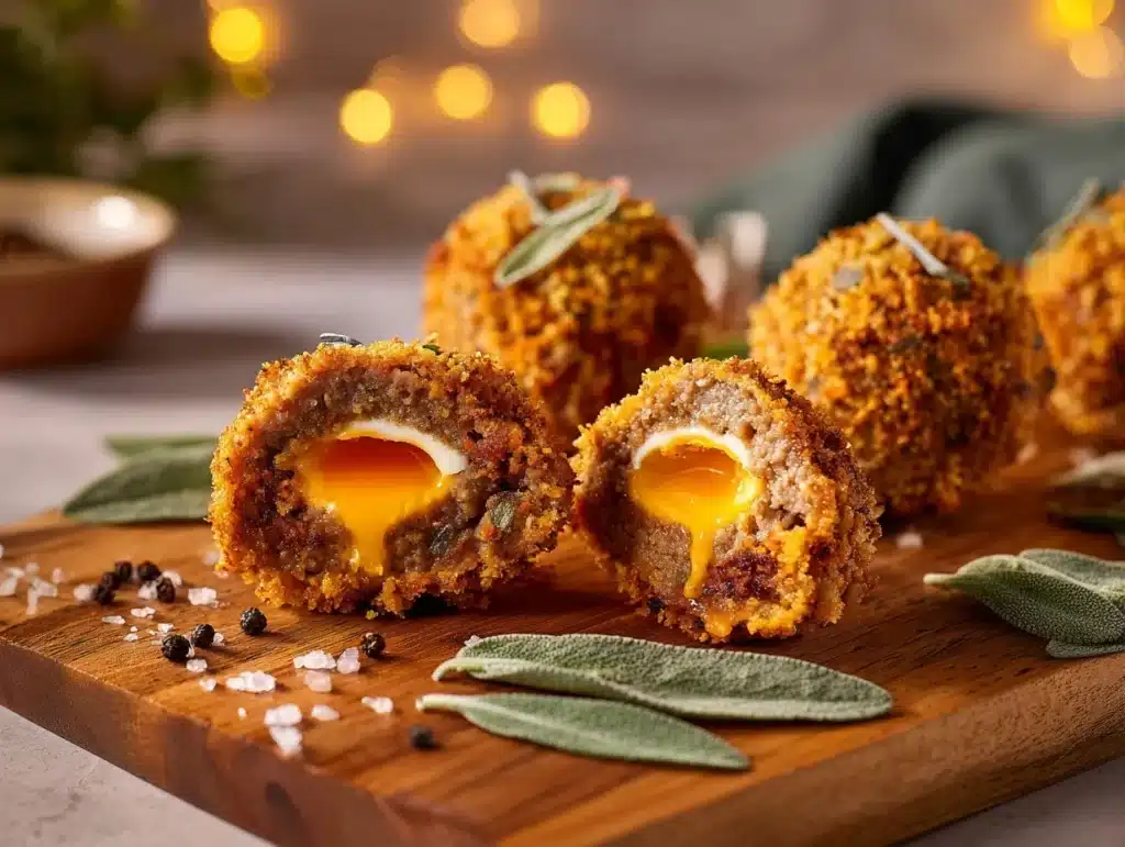 sausage and sage scotch eggs - featured image
