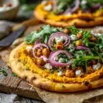 sweet potato hummus pizza - featured image