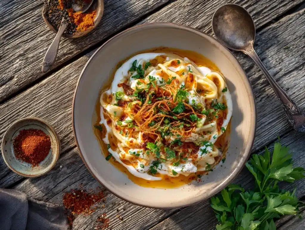 Turkish yogurt pasta - featured image