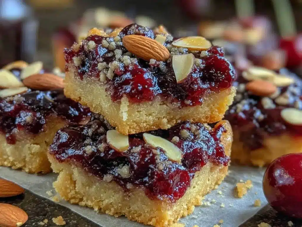 almond cherry pie bars - featured image