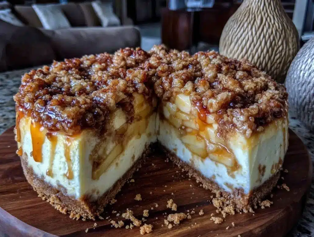apple crumble cheesecake - featured image