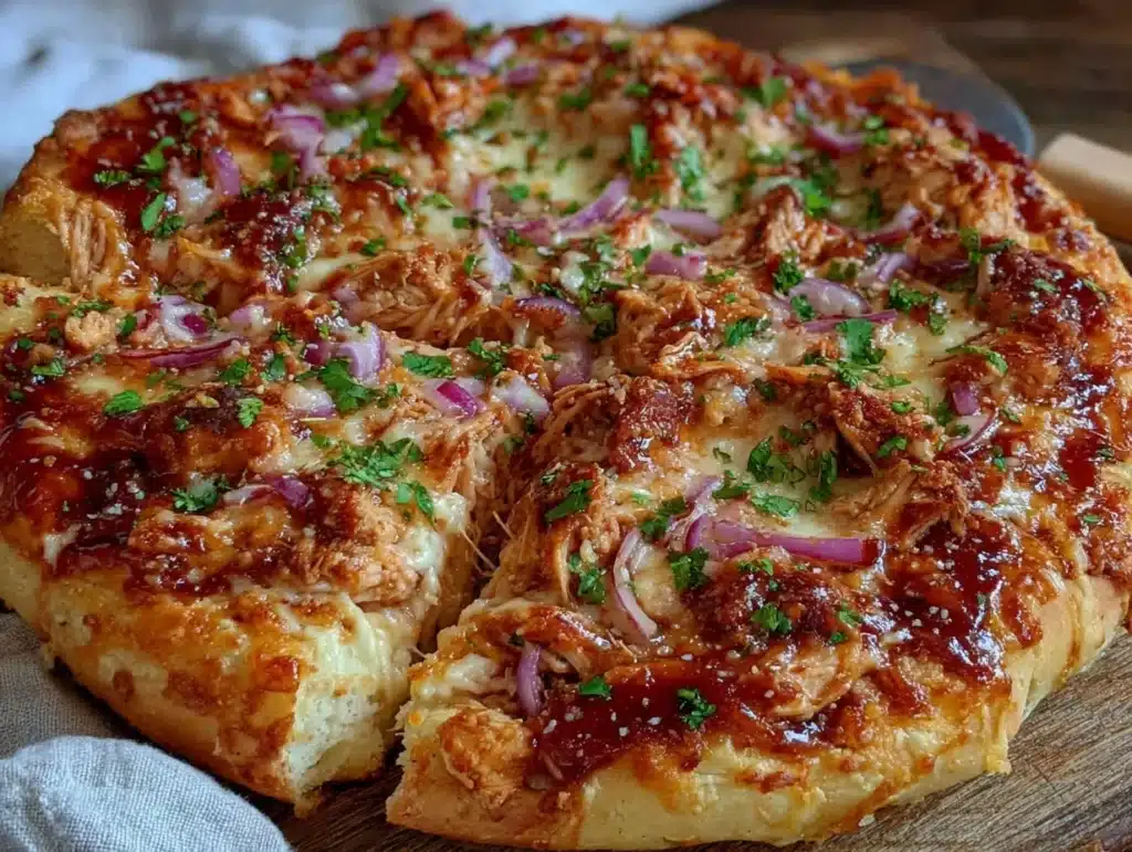 BBQ chicken pizza - featured image
