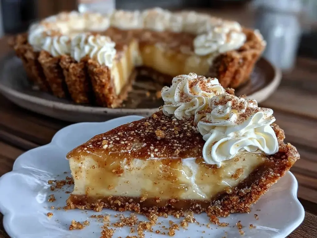 brown sugar cinnamon maple cream pie - featured image