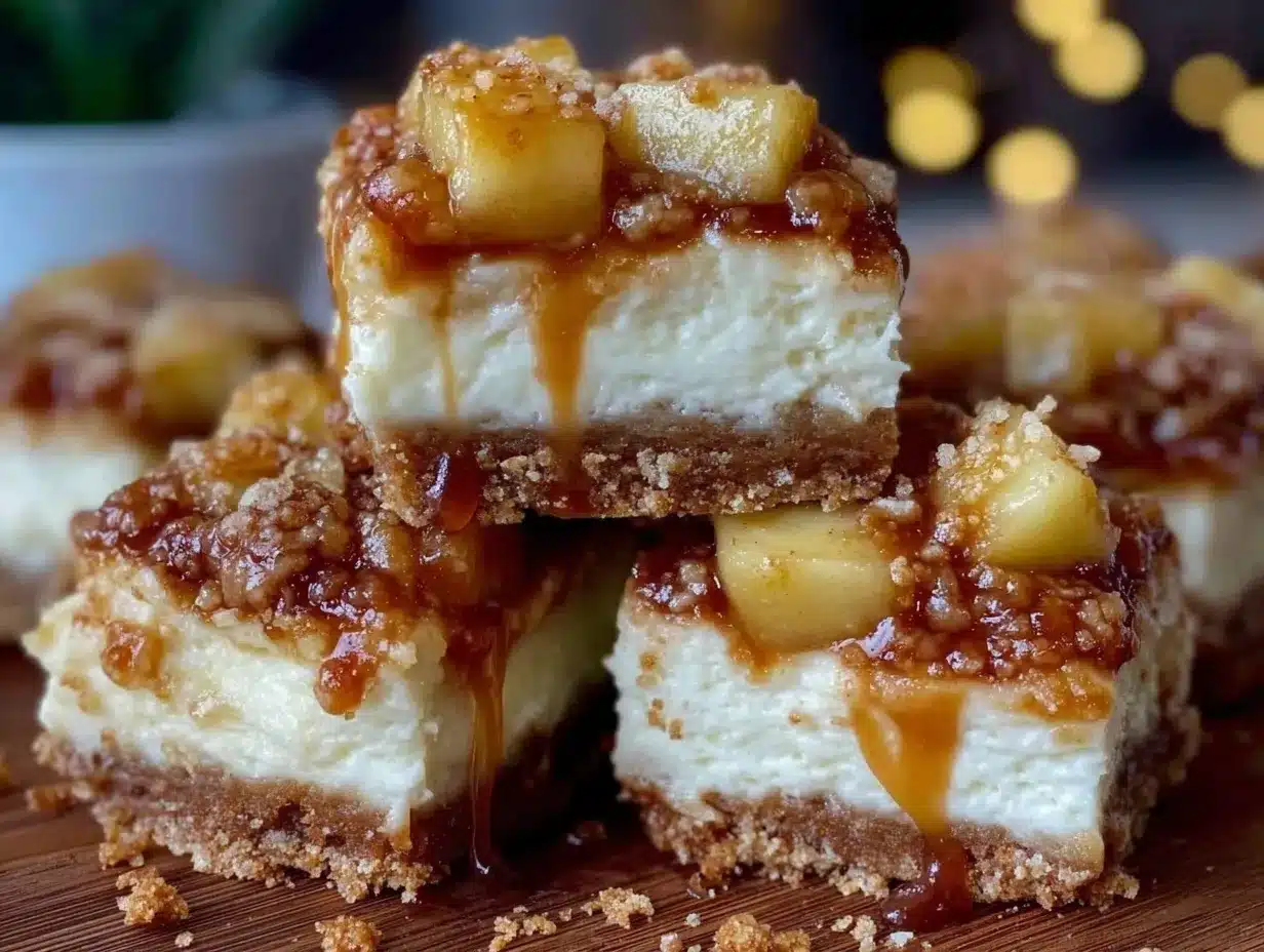 caramel apple cheesecake bars preparation steps