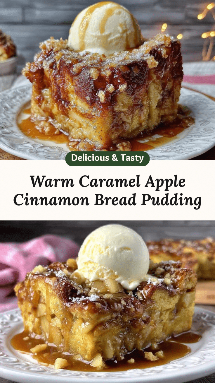 caramel apple cinnamon roll bread pudding recipe