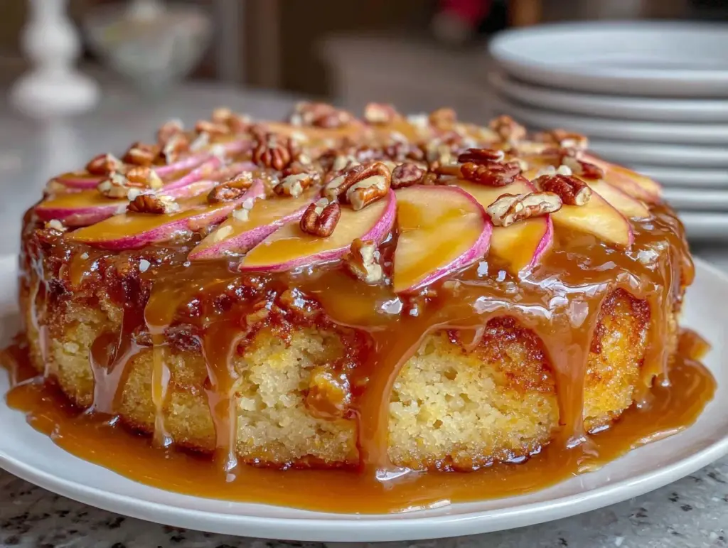 Caramel Apple Upside-Down Cake - featured image