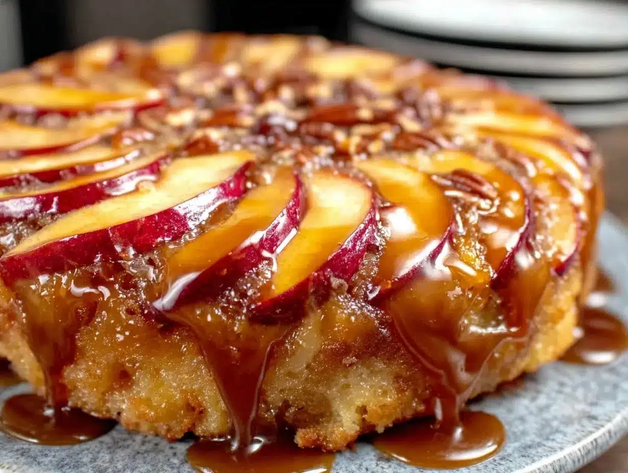 caramel apple upside-down cake preparation steps