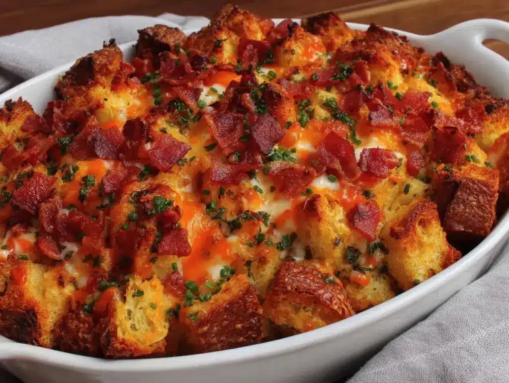 cheesy bacon ranch stuffing bake - featured image
