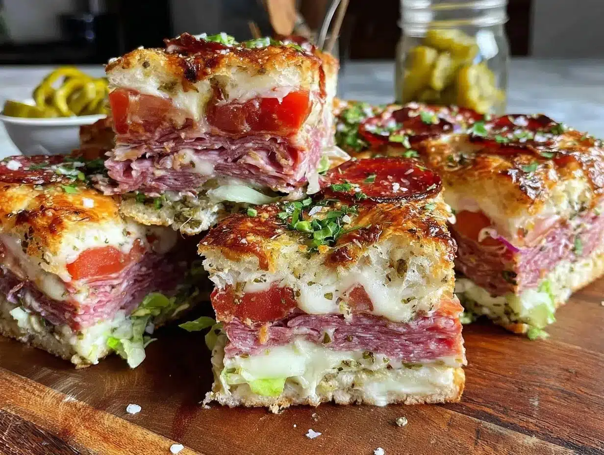 Cheesy Italian Sub Squares preparation steps