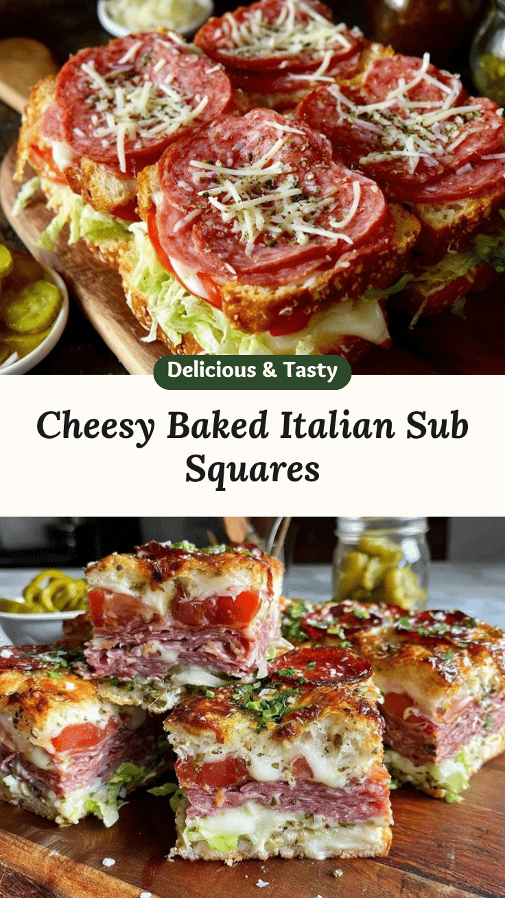 Cheesy Italian Sub Squares recipe