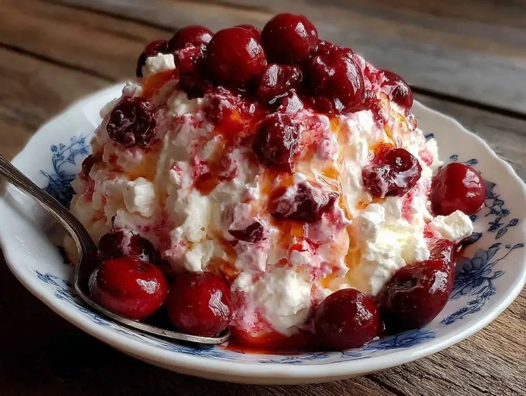 cherry fluff dessert - featured image