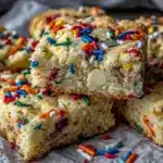 chewy funfetti sugar cookie bars - featured image