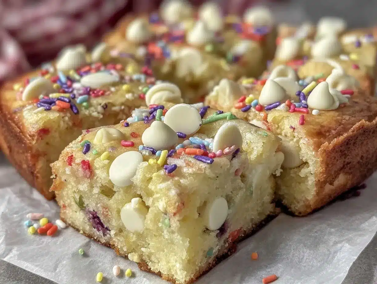 chewy funfetti sugar cookie bars preparation steps