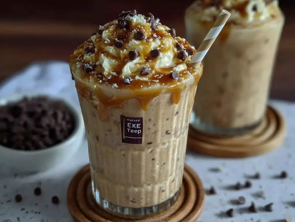 chocolate chip cookie dough protein shake - featured image