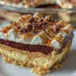 chocolate peanut butter layer dessert - featured image