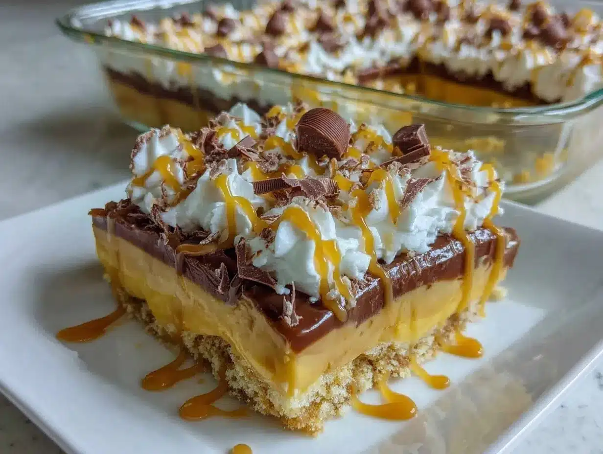 chocolate peanut butter layer dessert preparation steps