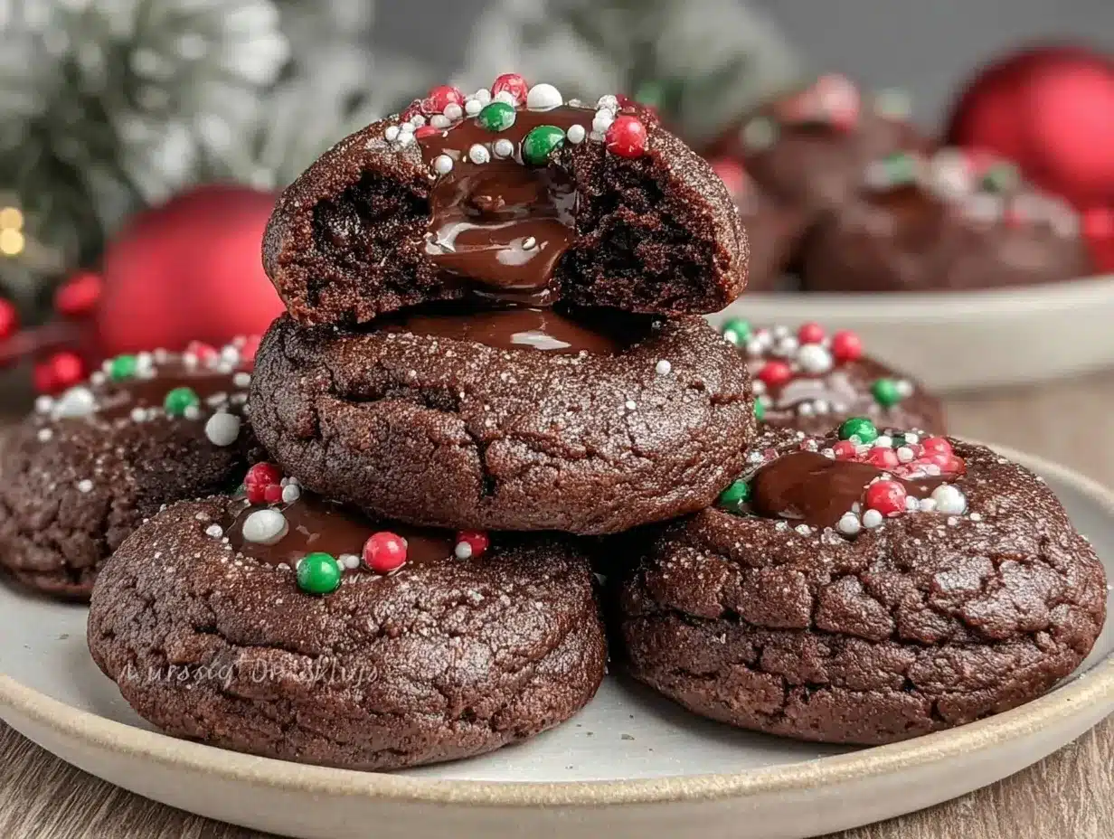 chocolate thumbprint cookies preparation steps