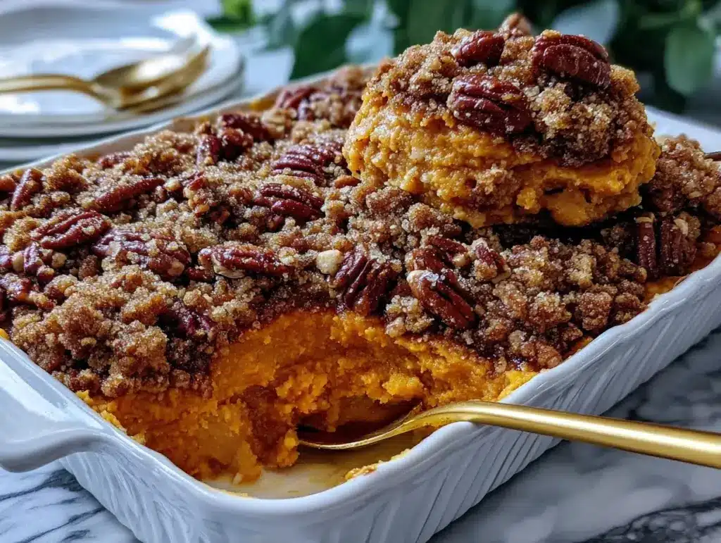 Cinnamon Streusel Sweet Potato Casserole - featured image