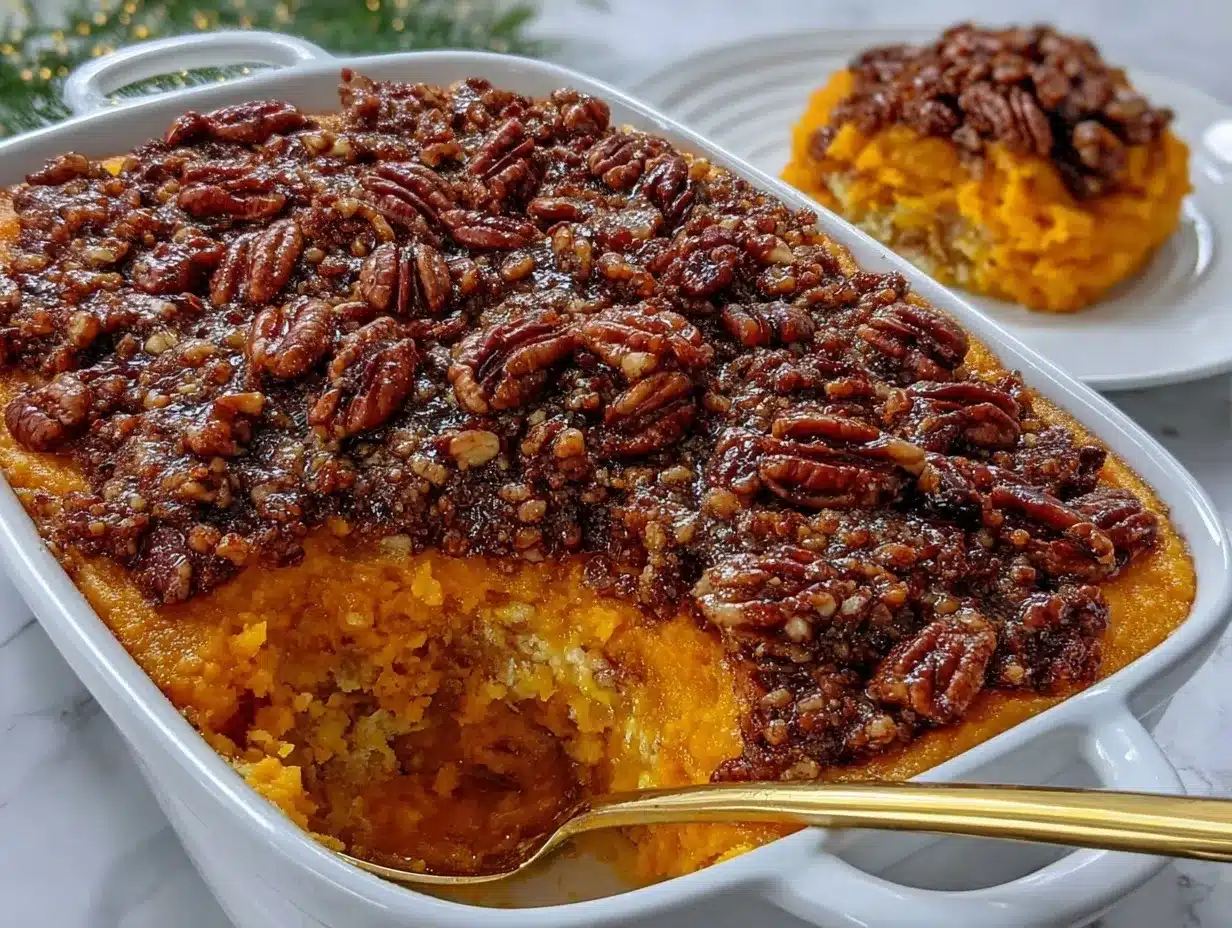 Cinnamon Streusel Sweet Potato Casserole preparation steps