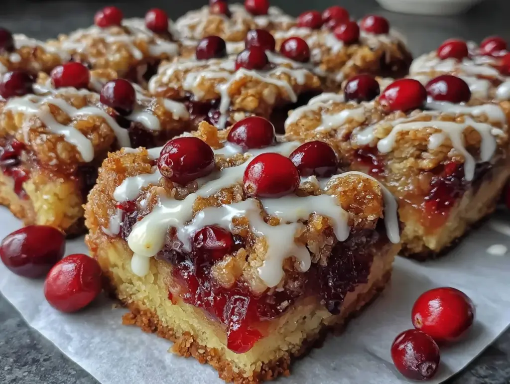 cranberry crumble bars - featured image