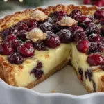 cranberry orange custard pie - featured image