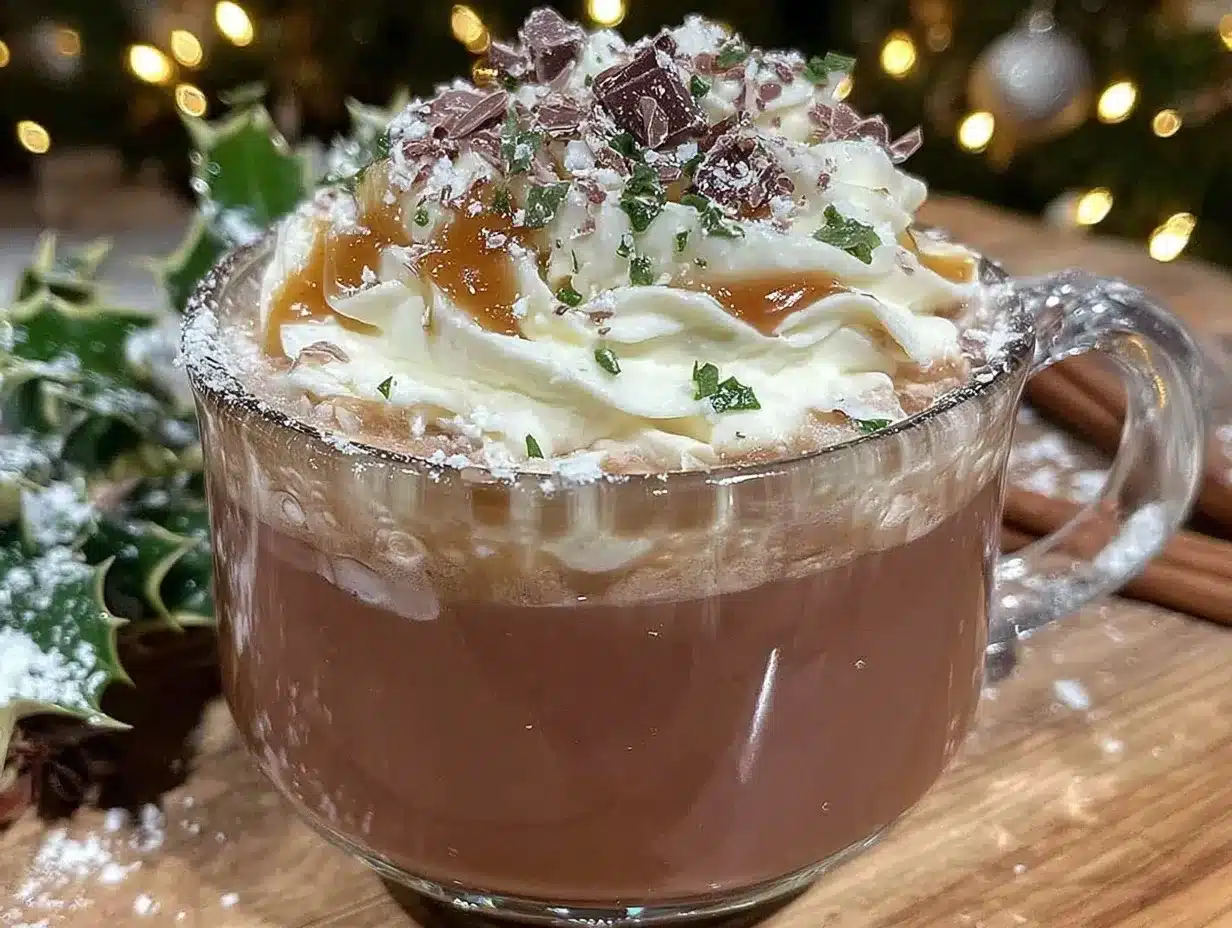 creamy Baileys Christmas cocktail preparation steps