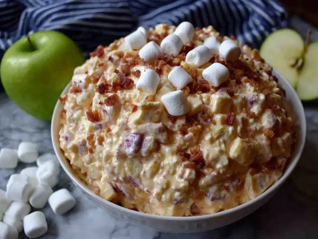 creamy caramel apple salad - featured image