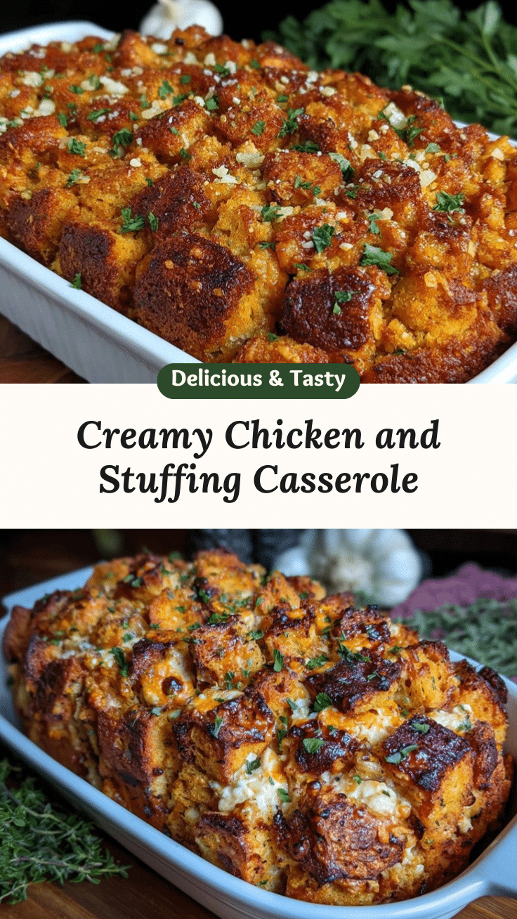 creamy chicken and stuffing casserole recipe