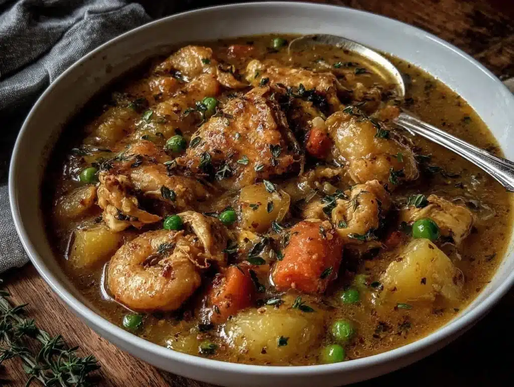 creamy chicken pot pie soup - featured image