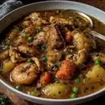 creamy chicken pot pie soup - featured image