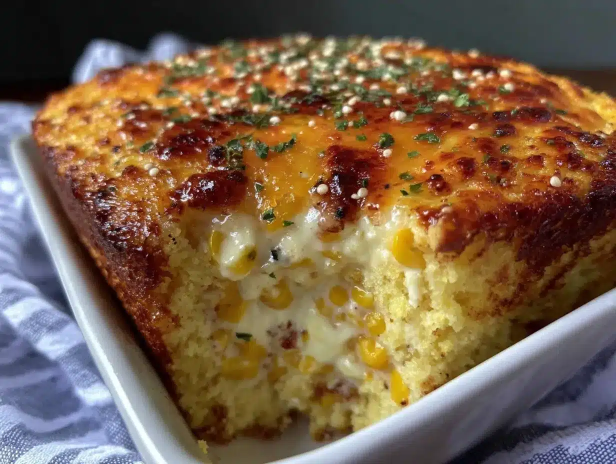 creamy corn casserole with sausage preparation steps