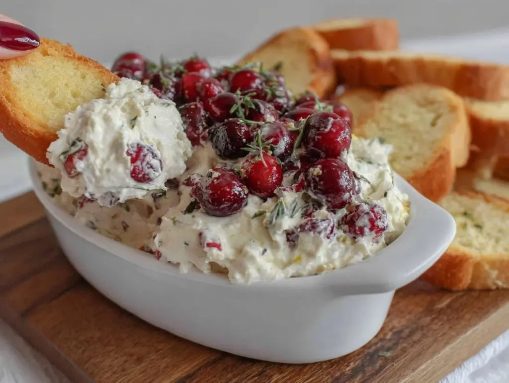 creamy cranberry cream cheese dip - featured image