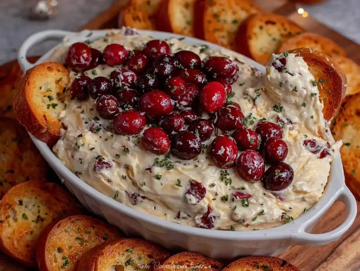 creamy cranberry cream cheese dip preparation steps