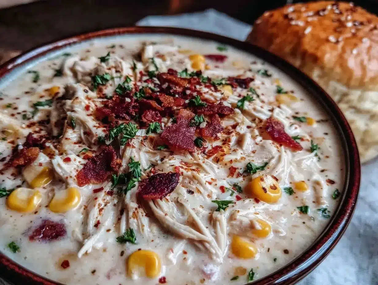 Creamy Crockpot Chicken Corn Chowder preparation steps