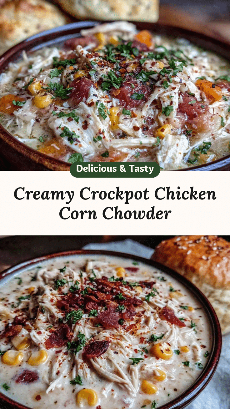 Creamy Crockpot Chicken Corn Chowder recipe